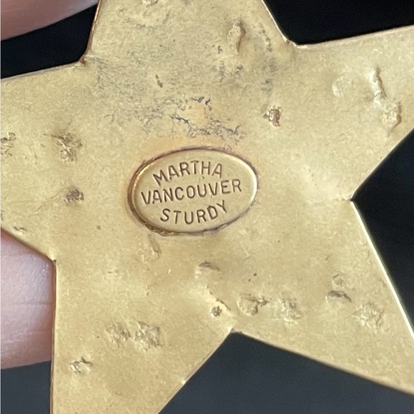 Martha Sturdy Vancouver brooch earrings gold tone vintage 80’s stars dangle boho - Picture 7 of 10